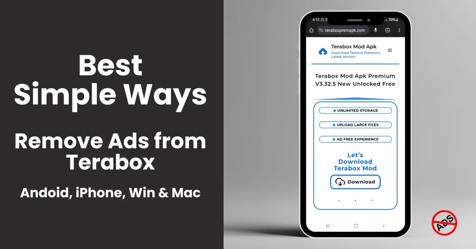 Remove Ads from Terabox