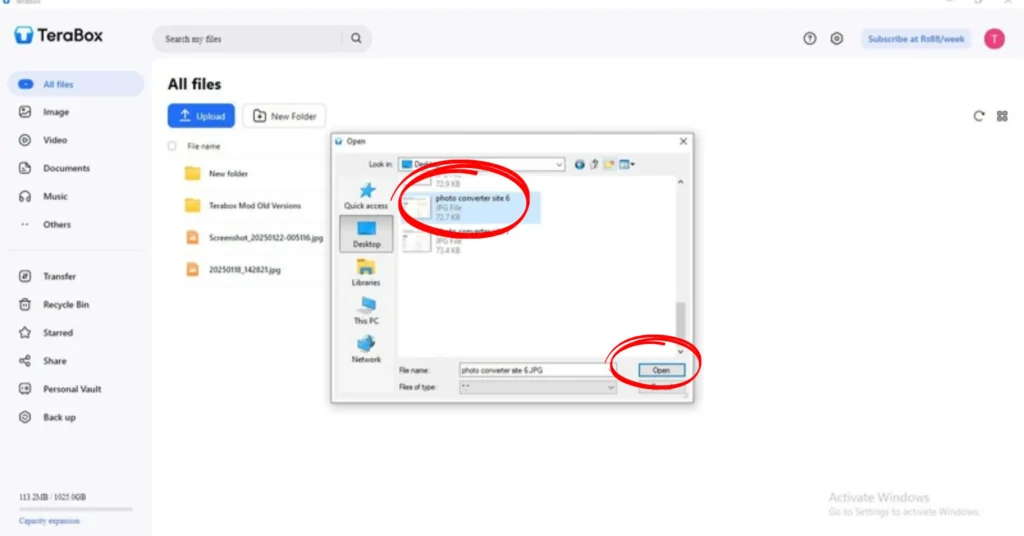 Upload documents on Terabox using desktop app 3