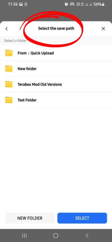 Upload photos on Terabox from mobile gallary 4