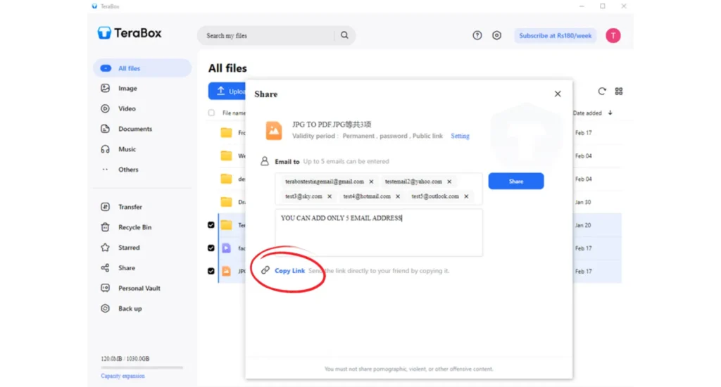 File Sharing Using Terabox for PC Step 10